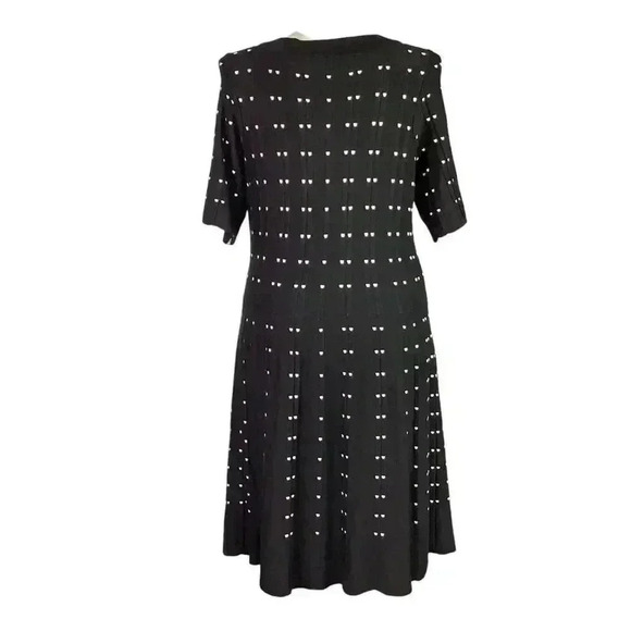 Danny and Nicole Sweater Dress Women 3X Black Geometric Short Sleeve Scoop Neck - Picture 7 of 7